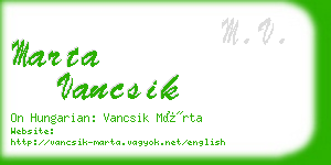 marta vancsik business card